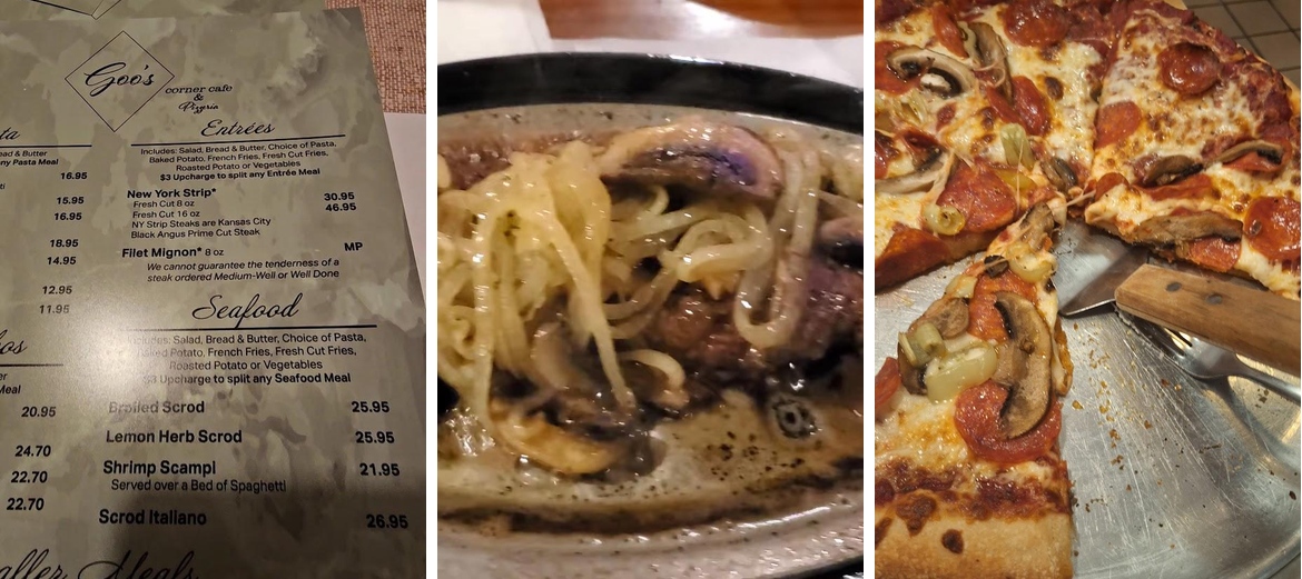 Goo's Corner Cafe Menu
